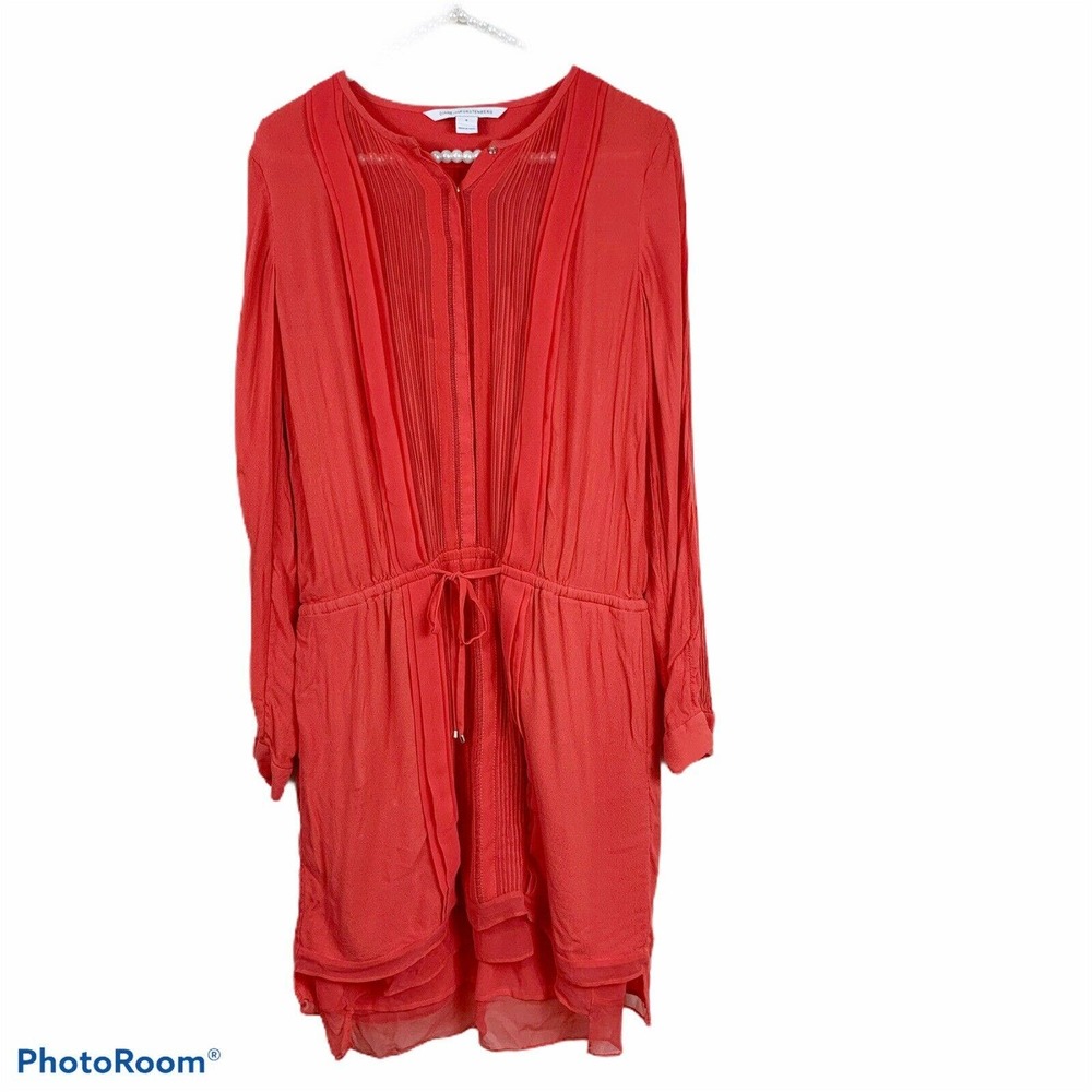Diane VonFurstenberg womens orange New slice dress size 8